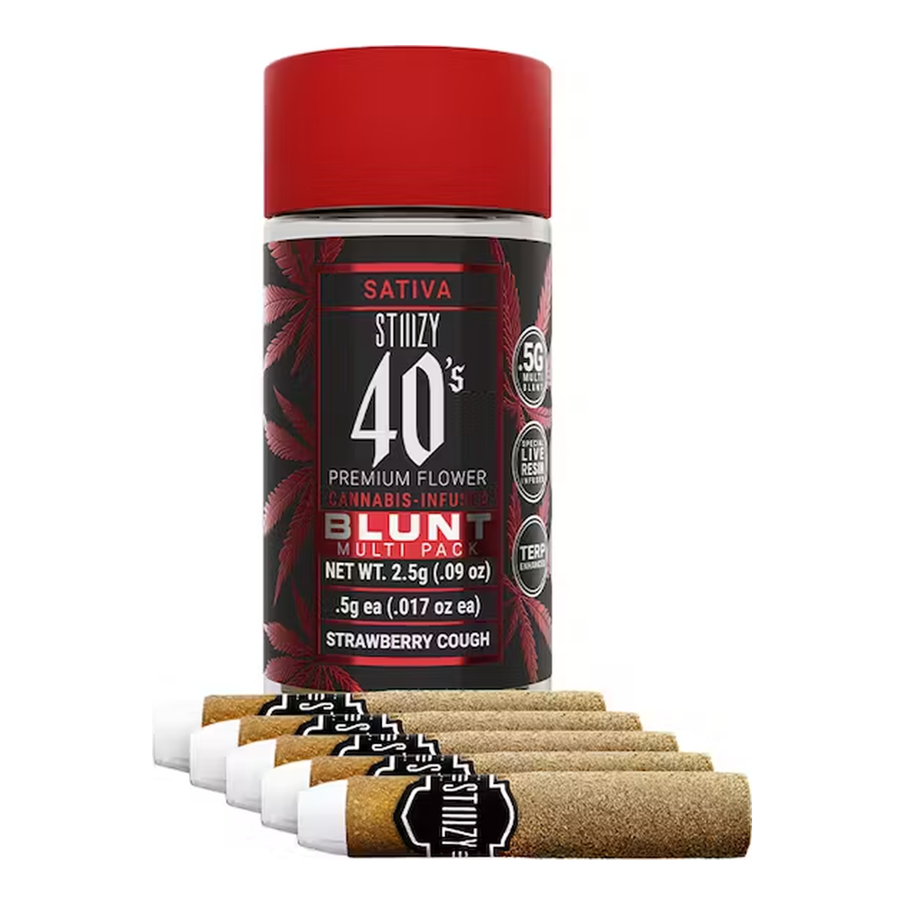 STIIIZY | Strawberry Cough | 40's Infused Mini Blunt 5pk | 2.5g