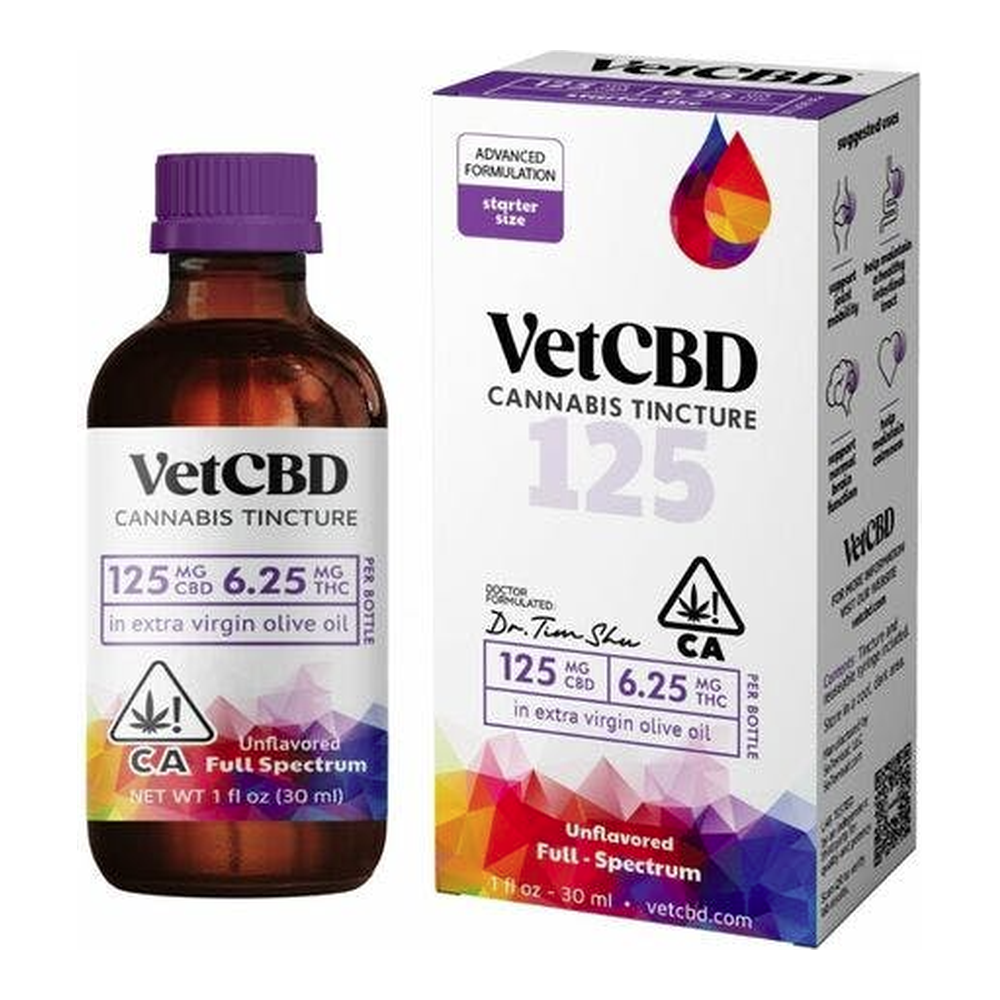 VET CBD | 125mg CBD : 6.25mg THC | Regular Strength CBD Tincture | 1oz