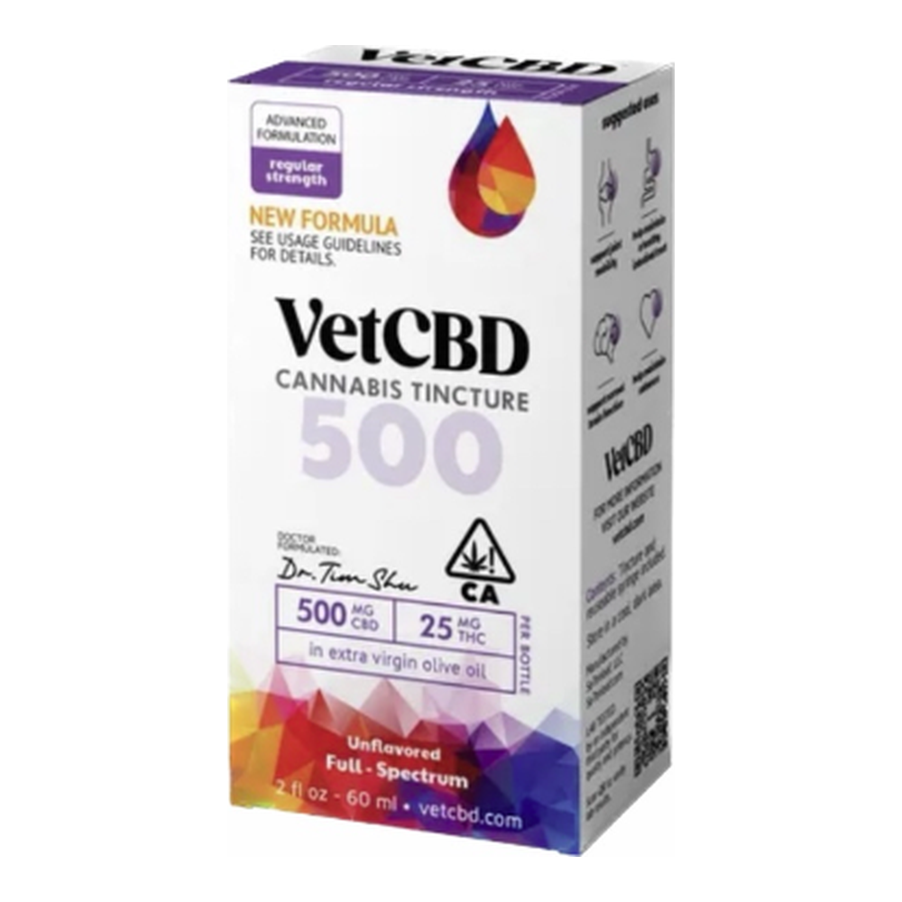 VET CBD | 500mg CBD : 25mg THC | Regular Strength CBD Tincture | 2oz
