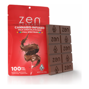 Zen Cannabis | Milk Chocolate | Fast Acting Cannabis Infused Chocolate Bar | 100mg