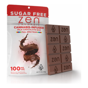 Sugar Free Milk Chocolate Fast Acting Cannabis Infused Chocolate Bar (100mg)